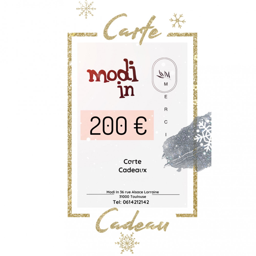 CARTE CADEAUX MODI IN TOULOUSE 200 EURO