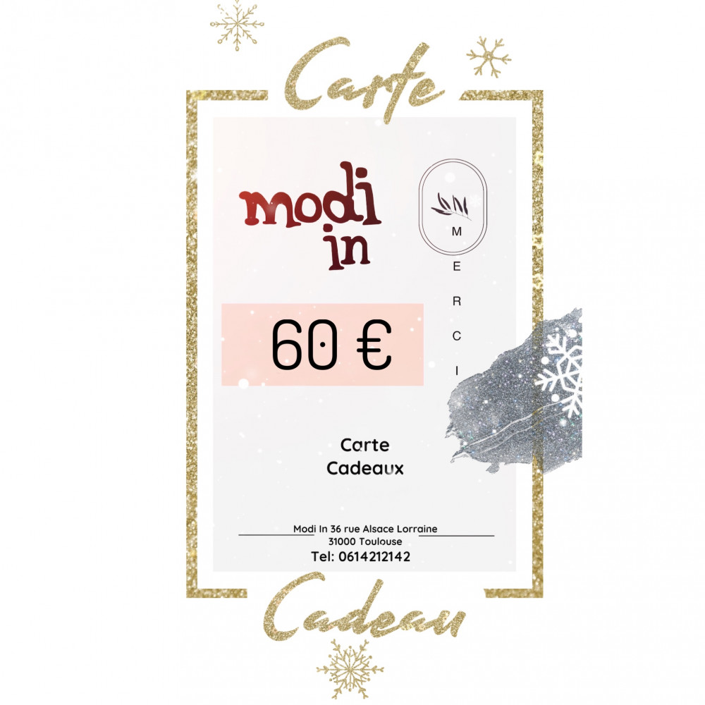 CARTE CADEAUX MODI IN 60 EURO