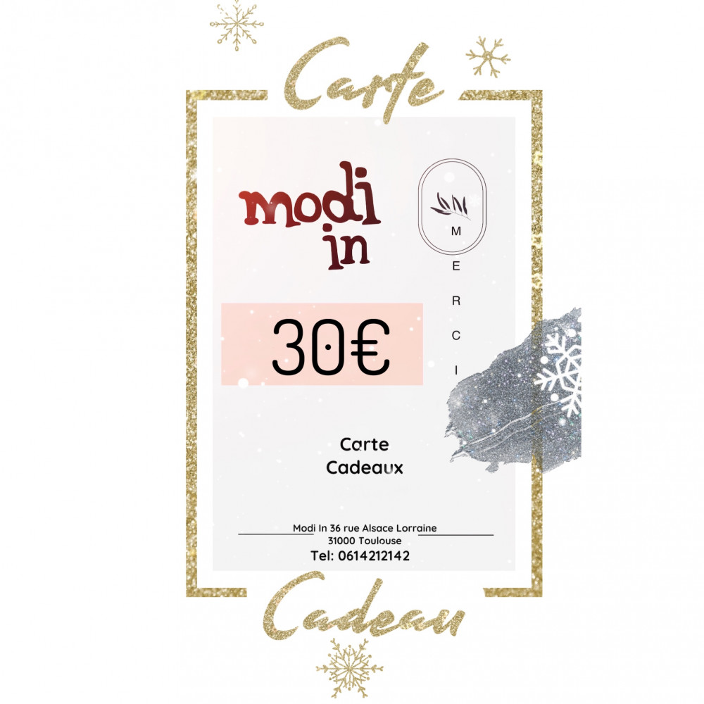 CARTE CADEAUX MODI IN 30 EURO