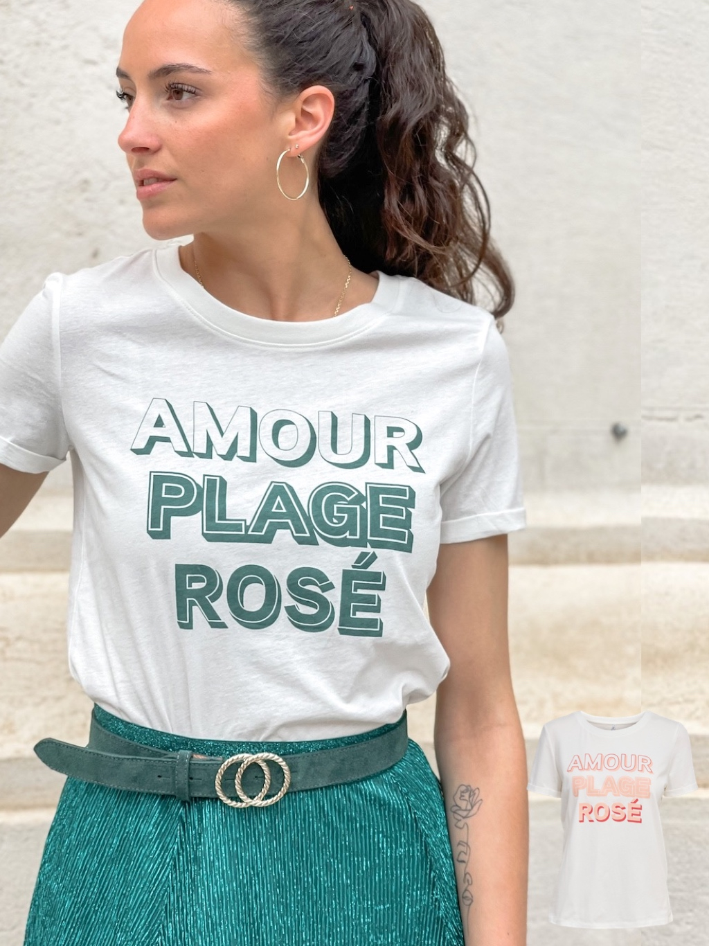 Only Tee-shirts RIZZY Amour Plage Rosé